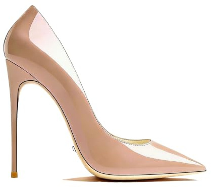 VOGEL VERE Escarpins Femme Talons Hauts Talon Aiguille Stiletto Bout Pointu | 10cm, Cuir Verni, Bout Fermé, Sexy, Classique, Élégants, Escarpins Pour Bureau, Mariage Et Soirée