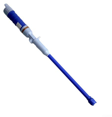 Qualoramall Pompa elettrica di trasferimento di liquidi per acqua, olio, gas e acquari, pompa a sifone portatile a batteria, con tubo da 62 cm, blu o rosso, lunghezza 55 cm, 206 g (blu)