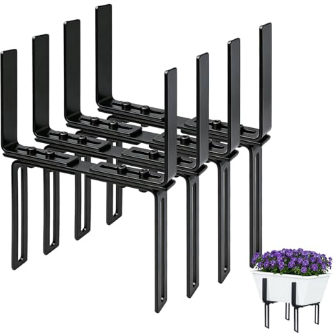 LOOGI Blumenkastenhalterung Balkonkastenhalter ohne Bohren für Blumenkasten | Passend für Balkongeländer von 1,5–31cm und Blumenkasten von 13–23cm, Balkonkasten Halterung Blumenkastenhalter für Geländer