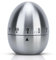 Intirilife Eieruhr in Silber – Rostfreier Edelstahl Küchentimer in elegantem Eierform Design – Kurzzeitwecker für die Küche bis 55 Minuten