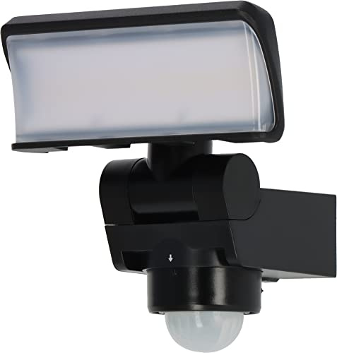 Brennenstuhl LED-strålkastare med rörelsedetektor WS 2050 SP utomhus 20W (1680lm, IP44, 3000K, varmvitt ljus, 180° detekteringsvinkel med upp till 10m räckvidd, med skymningssensor) svart
