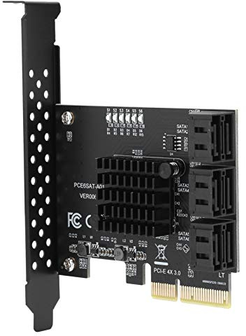 Asm1166 6-Port, PCIE-Sata-Erweiterungskarte, Interne Komponenten, Erweiterungskarte PCIE auf 6 Port SATA3.0 Festplatte 6G PCIE3.0 GEN3 4X-Schnittstellen-Hub-Adapter