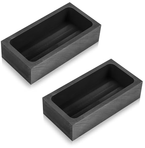 Tsudoku 2 StüCk 1 Kg Graphit Barren Form Tiegel Form zum Schmelzen GießEn Raffinieren Gold Silber Metall Aluminium Kupfer Messing