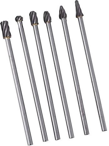 Wolframkarbid-Aluminium-Frässtift-Set mit hoher Härte, 6 mm Schaft, 10 mm Schnittdurchmesser für Metallschnitzerei, 6 Stück