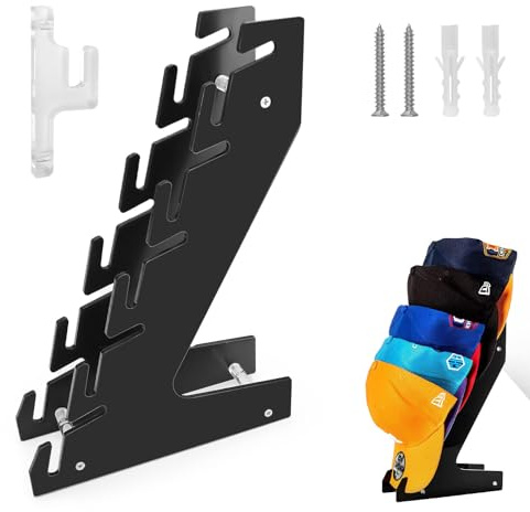 MYLERCT Cap Halter Huthalter, Mützen Aufbewahrung, Hat Rack Organizer Fasst 10 Hüte mit Schraube für Baseball Kappenhalter Organizer Aufbewahrung für Baseballmützen Tür Rückwand Cap Halterung Wand