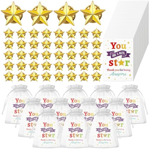 Vergissmeinnicht 50 Sets Employee Appreciation Gifts Star Badge Lapel Pin