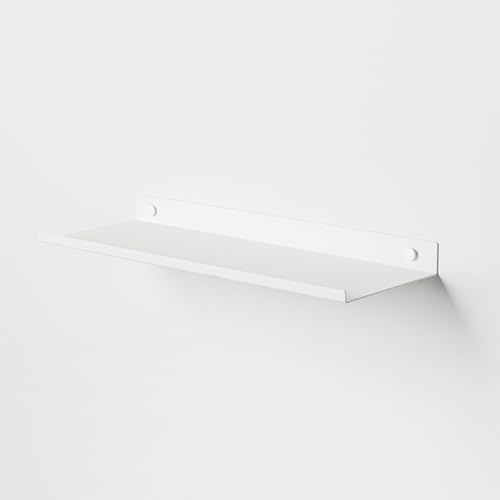 Steelnovo | Ortis, Mensola da Bagno in Metallo Verniciato, Mensola da Parete Portaoggetti, 40x3x14 cm, Colore Bianco, Design Moderno e Minimal, Scaffale da Muro, Porta Accessori, Made in Italy