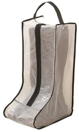 Skoskydd PVC nät transparent sko och stövel förvaringsväska med dragkedja bärbar reseorganisatör skyddsväskor för förpackning resor och daglig användning, Lång svart kant, As picture, En stil