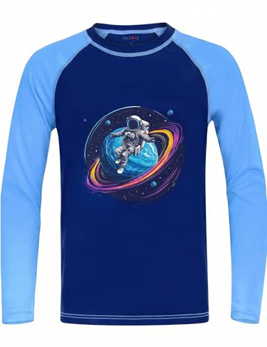 weVSwe UV-skjorta barn pojkar badskjorta långärmad UPF 50+ snabbtorkande badskjorta återvunnen rashguard 2–12 år