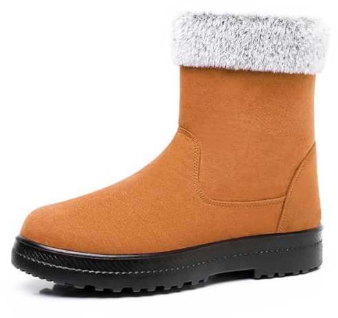EODJXIO Stivaletti Neri 2026 Stivali Grigi Scarpe Barefoot Donna Invernali Impermeabili con Pelo Interno Antipioggia (Giallo,37)