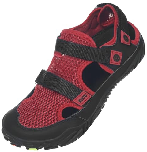 Sandalias Barefoot Mujer Sandalias Deportivas Hombre,Negro Rojo,40EU