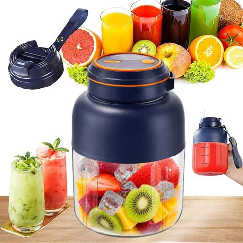 2026 NEW Portable Wireless Juicer Cup, 28/45 Oz Wireless Juicer Cup, High Capacity, 3-Speed Fresh Juice Portable Blender for Fruits, Vegetables, Smoothies (A-800ml(double Cap))