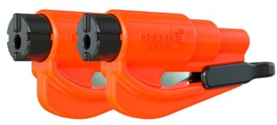 Resqme GBO-RQMTWIN-ORANGE Das Rettungswerkzeug als Schlüsselanhänger, Orange, 2er-Set