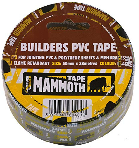 Everbuild evb2btbk50 50 mm x 33 m Builders PVC-Klebeband – Schwarz P, EVB2BTBK50