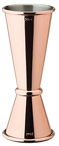 Copper Plated Jigger Measure - Set of 6 -Stainless Steel Spirit Measure with 25ml and 50ml Measures