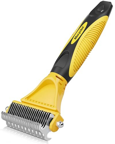 morpilot Brosse Chien et Chat - Peigne Démêloir Professionnel Poils Longs/Courts - Anti-Nœuds, Élimine Poils Morts et Feutrages - Réduit la Chute de Poils Jusqu'à 90%