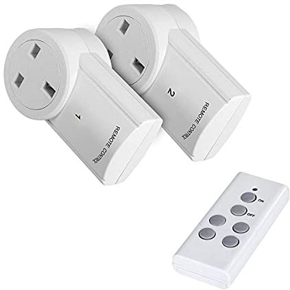 Wireless Remote Control Sockets, Vlio Home Programmable Electrical Outlet Switch Plug for Lights, Power Strips, Household Appliances, up to 30m/100ft Operating Range, 2 Pack
