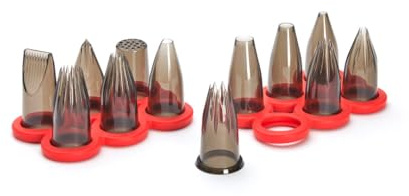 De Buyer -4150.04 - Mix-Set: 12 Tritan Stecknüsse und Halterung, Farbe: Schwarz Transparent