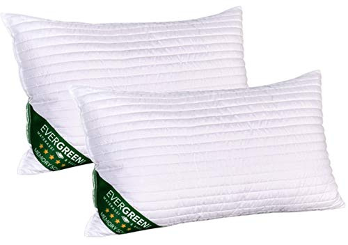 Evergreenweb - Pack de 2 Almohadas 40x70 Soja viscoelásticas de Copos Altos 15 cm adaptabilidad al Cuello Transpirable, para Dolores cervicales, para a Todos los colchones y Camas