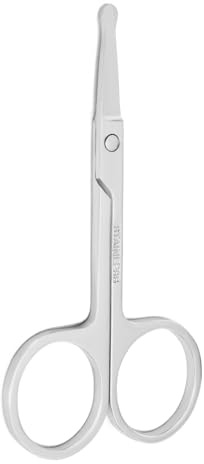 Motanar Nose Hair Trimmer Scissors-3.4' Round Tip Scissors For Ear Eyebrow Beard Mustache Trimming - Multi Purpose Round Personal Beauty Hair Care Tool For Men Women And Baby (Silver)