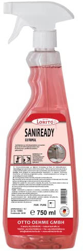 Lorito Saniready Badreiniger Spray, 750ml | Kalklöser für Dusche, Toilette und Waschbecken, Schaumreiniger für WC mit Abperleffekt, Hygiene im Badezimmer