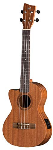 GEWA Tenor E-Akustik Ukulele Manoa Elektro Lefthand - Ausführung Linkshänder - Korpus Sapelli - mit Cutaway - Natur seidenmatt - UCT-2 Preamp - inkl. gepolstertem Gig Bag - EK-TE-LH-CE