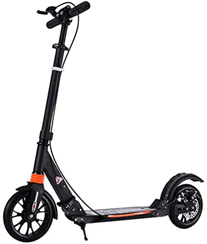 XYEJL Klappbar & Höhenverstellbar Roller Für Erwachsene, Dual Bremssystem Tretroller Für Jugendliche, Cityroller Tretroller, Für Kinder Ab 12 Jahre Bis 150kg,Black