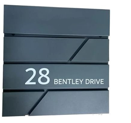 One of a Kind Design UK Personalised Wall-Mounted Post Box Lockable, Waterproof Grey Mailbox with Contemporary Lines & Newspaper Slot, Stylish & Durable Letterbox for Home & Business - Grey