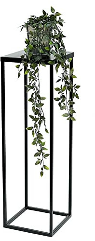 DanDiBo Sgabello per fiori in metallo, nero, 70 cm, rettangolare, FRA-005