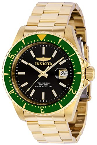 Invicta Pro Diver 36789 Herren Uhr - Wasserdicht - Analog - Automatikuhr - Edelstahl mit schwarzen zifferblat - 44mm