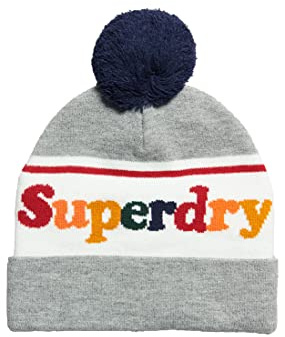 Superdry Vintage Classic Logo Beanie, Béret Femme, Gris Marla/Multi,