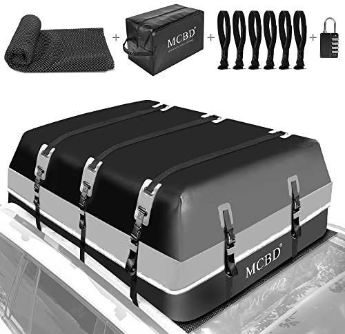 Cofre de Techo 736L, Bolsa de Techo Grande Impermeable de Caparazón Blando con 10 Correas Reforzadas 6 Ganchos de Puerta para Todos los Vehículos SUV con/Sin Baca de Techo, Gris