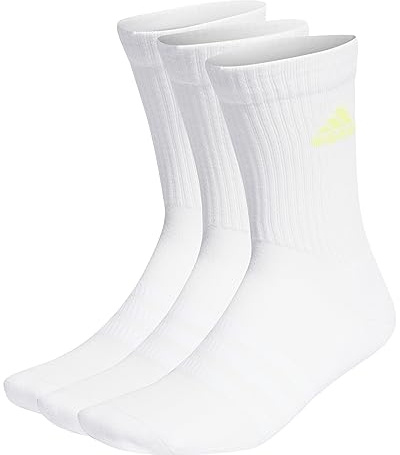 adidas Unisex - Vuxen Cushioned Crew Socks 3 Pairs, White/Lucid Cyan/Lucid Lemon/Lucid Pink, 48-51 EU