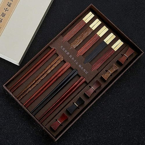 bacchette sushi bacchette cinesi bacchette Bacchette riutilizzabili antiscivolo Lavabili in lavastoviglie Set di posate portatili in palissandro Antiscivolo/Resistenti alle alte temperature