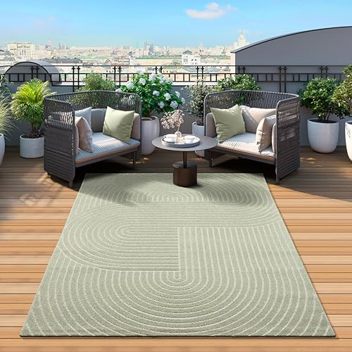 Mia's Teppiche Zoey – hochwertiger Wohnzimmer Schlafzimmer Teppich - Grün - in 160 x 220 cm aus Polypropylen