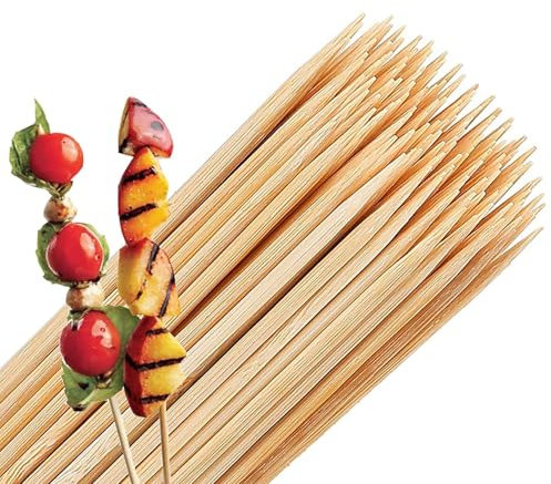 240 Bamboo Kebab Skewers, 30cm Biodegradable Wooden BBQ Sticks for Meat, Vegetables, Fruit, Sweets, Candy Floss and Platters