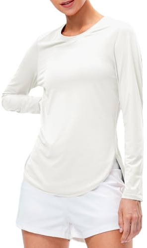JTSONN Långärmad sporttröja för kvinnor, UPF 50 UV-skydd, löpartröja, snabbtorkande vandringströja, lätt andningsbar, solskydd, funktionell skjorta, långärmade tröjor, yoga, träning, sport, t-shirt,