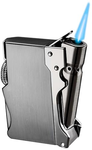 Metallfeuerzeuge Winddichte Feuerzeuge, Gasfeuerzeuge, Butanfeuerzeuge Nachfüllbar Nachfüllbare Einstellbare Jet Flame Feuerzeuge Küchen, Camping, Kamine, Männergeschenke (Butangasfrei) (Maschine)