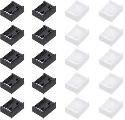 sourcing map 20pcs Port Blocker PC Locking USB Port/Dust PC Blocker White Black