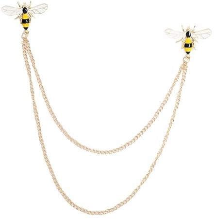 VALICLUD Bienenbrosche Mit Hängender Kette Vintage Anstecknadel Für Damen Kleidung Mantel Party Schmuck 9.33X1.18X0.39In Leicht Und Attraktiv