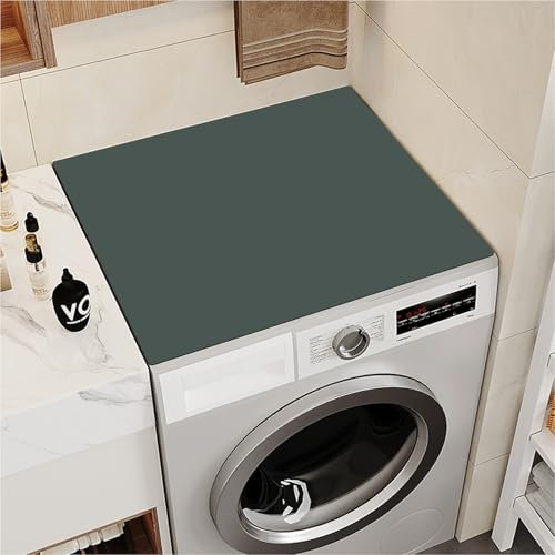 Housse de Protection pour Machine à Laver 60x60cm - Coussin Antidérapant Contre les Rayures - Vert Foncé