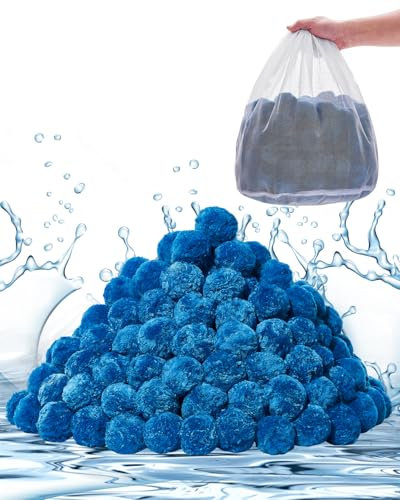 VEVOR Filter Balls für Sandfilter, 1,42 kg, Filterbälle ersetzen Pool-Filtersand, wiederverwendbares blaues Filtermedium aus Polyesterfaser mit Waschbeutel, für Schwimmbecken, Aquarien, Aufstellbecken