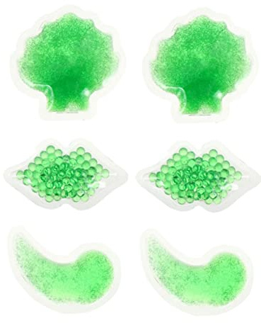 Vaguelly 6 Stück Heiß Kalt Therapie Gelpads Für Augen Und Lippen Wiederverwendbar Mikrowellen Und Kühlschrankgeeignet Hautfreundliches Gel Schmerzlinderung Und Make up Pflege