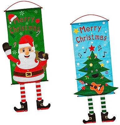 PRETYZOOM 2stücke Hängende Weihnachtsdekoration Aus Strapazierfähigem Material Wandanhänger Und Hängetuch Für Indoor-Festivals Stilvoller Wandschmuck