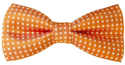 HISUNBEN Papillon a pois per bambini, papillon pre-annodato con macchie e fibbia e cinturino regolabili, per ragazzi e ragazze, per feste, matrimoni e animali domestici, Arancione, 1