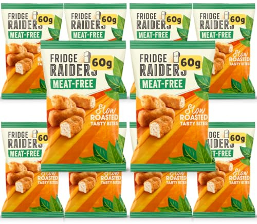 Meat_Free Fridge Raider Lunchables Tasty Bites 10 Packs - High Protein Packed Lunch Snacks, Picnic Food, School Lunchbox (10x60g Slow Roasted)