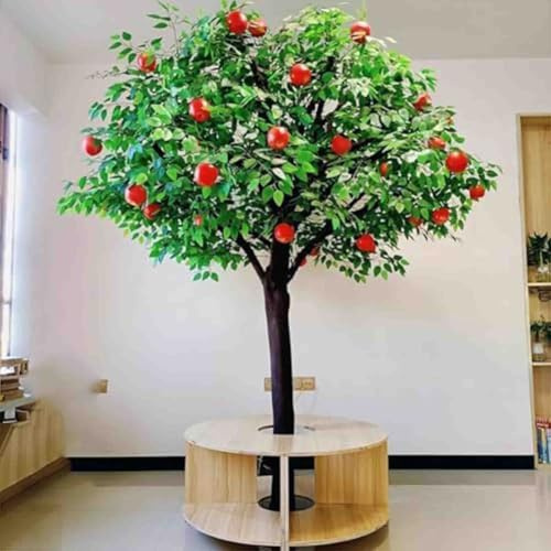 Kunstpflanzen Groß Apfelbaum, mit Apfelzweig und Früchte, für Drinnen und Draußen, Moderne Dekoration, Dekoration Badezimmer Wohnzimmer Schlafzimmer Balkon,001,4FT/120cm