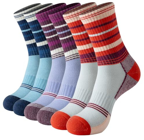 BONANGEL Calcetines Senderismo Mujer de Lana Merino Cálidos Calcetines Grosos de Invierno Térmicos Transpirables para Trekking, Deporte, Exterior 3 Pares