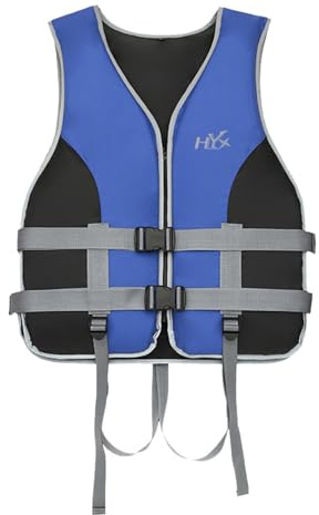 POIUIYQA Schwimmweste Erwachsene, Rettungsweste für Erwachsene & Kinder, Auftriebsweste Schwimmhilfe Verstellbare für Sup, Kajakfahren, Surfen, Wassersport