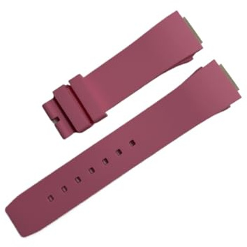 XTVKFWJAB Gummiarmband kompatibel mit Richard Mille RM007-01/02 Uhr Damenuhrarmband 22 * 14mm(Pink-No buckle)